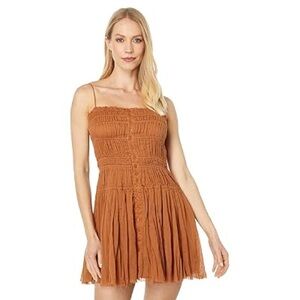 Free People Lausanne Mini Dress Slip in Sienna Burnt Orange XS